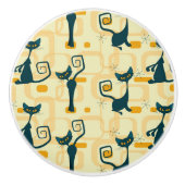 世紀半ばの原子子猫のヴィンテージの引出しのノブ セラミックノブ (正面)