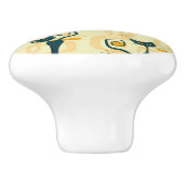 世紀半ばの原子子猫のヴィンテージの引出しのノブ セラミックノブ (側面)