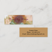 世紀半ばの花柄の抽象芸術の赤面のミントの緑金ゴールド スキニー名刺 (正面/裏面)