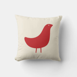世紀半ばの赤のモダンな鳥の装飾用クッション クッション