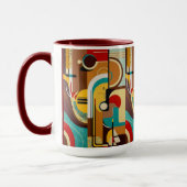 世紀半ばの雰囲気 | イエロー&ブラウンデザイン マグカップ (左)