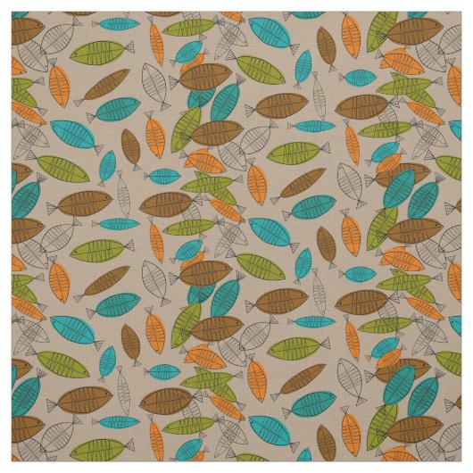 世紀半ばの魚の芸術 ファブリック (見本)