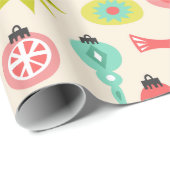 世紀半ばの鳥およびオーナメントパターン ラッピングペーパー (ロールコーナー)