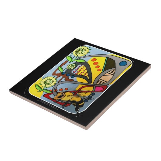 世紀半ばのaのモダンな庭の蜂の絵画 タイル (側面)