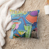 世紀半ばのaのモダンな熱帯Tikiのラウンジの絵画 クッション (ブランケット)