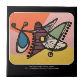 世紀半ばのaのモダンな蝶絵画 タイル (正面)