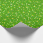 世紀半ばのSputnikパターン、オリーブ色 ラッピングペーパー (角)