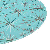 世紀半ばのSputnikパターン、ロビンの卵の青 カッティングボード (角)