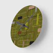 世紀半ばカモフモダンラージ ラウンド壁時計 (傾斜)