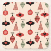 世紀半ばクリスマスモダン スクエアペーパーコースター (正面)