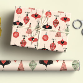 世紀半ばクリスマスモダン ラッピングペーパーシート