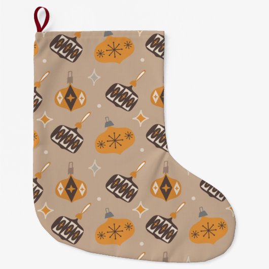 世紀半ばクリスマスモダン ラージクリスマスストッキング (正面)