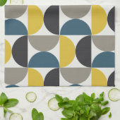 世紀半ばターマーモダンガンメタルとブルー キッチンタオル (折り畳み)