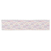 世紀半ばモダンで幾何学的なパターン紫色 ショートテーブルランナー (横)