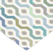 世紀半ばモダンで幾何学的なパターン青 ショートテーブルランナー (コーナー)
