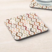 世紀半ばモダンで幾何学的なリンクパターン コースター (左側)