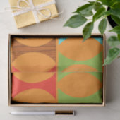 世紀半ばモダンなオレンジパターンティッシュペーパー 薄葉紙 (ギフト)