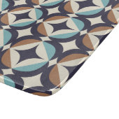 世紀半ばモダンなブラウン及びティール（緑がかった色）パターン カッティングボード (角)