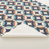 世紀半ばモダンなブラウン及びティール（緑がかった色）パターン シェルパブランケット (3/4)