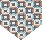 世紀半ばモダンなブラウン及びティール（緑がかった色）パターン ショートテーブルランナー (コーナー)