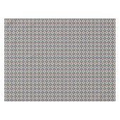 世紀半ばモダンなブラウン及びティール（緑がかった色）パターン テーブルクロス (正面(横))