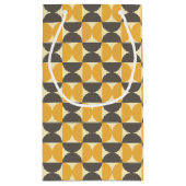 世紀半ばモダンなブラウン及び金ゴールドパターン スモールペーパーバッグ (裏面)