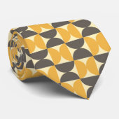 世紀半ばモダンなブラウン及び金ゴールドパターン ネクタイ (ロール)