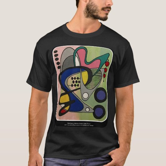 「世紀半ばモダンな抽象芸術、絵を描くAstroのピクニック」の Tシャツ (正面)