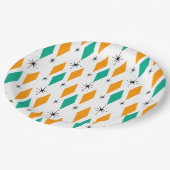 世紀半ばモダンな時代のダイヤモンドのオレンジのターコイズ ペーパープレート (アングル)