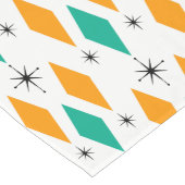 世紀半ばモダンな時代のダイヤモンドのオレンジのターコイズ ロングテーブルランナー (コーナー)