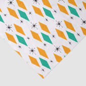 世紀半ばモダンな時代のダイヤモンドのオレンジのターコイズ 薄葉紙 (詳細)