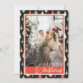 世紀半ばモダンのクリスマスの家族の写真 シーズンカード (正面)