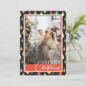 世紀半ばモダンのクリスマスの家族の写真 シーズンカード (スタンド正面)