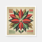 世紀半ばモダンのクリスマス スタンダードカクテルナプキン (正面)