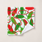 世紀半ばモダンのクリスマス バスタオルセット (ウォッシュタオル)