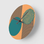 世紀半ばモダンの円と線 ラウンド壁時計 (傾斜)