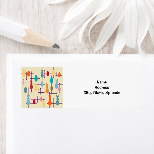 世紀半ばモダンの卵 ラベル (インサイチュ)