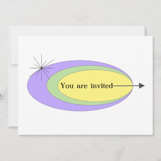 世紀半ばモダンの招待 招待状 (正面)