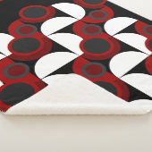 世紀半ばモダンの赤、黒、灰色 シェルパブランケット (3/4)