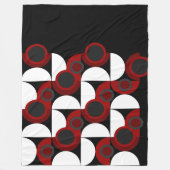 世紀半ばモダンの赤、黒、灰色 フリースブランケット (正面)