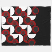 世紀半ばモダンの赤、黒、灰色 フリースブランケット (正面(横))