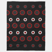 世紀半ばモダンの赤、黒、灰色 フリースブランケット (正面)