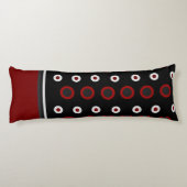 世紀半ばモダンの赤、黒、灰色 ボディピロー (裏面)