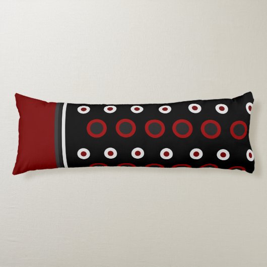 世紀半ばモダンの赤、黒、灰色 ボディピロー (正面)