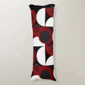 世紀半ばモダンの赤、黒、灰色 ボディピロー (正面縦)