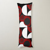 世紀半ばモダンの赤、黒、灰色 ボディピロー (裏面 (縦))