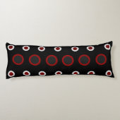 世紀半ばモダンの赤、黒、灰色 ボディピロー (裏面)