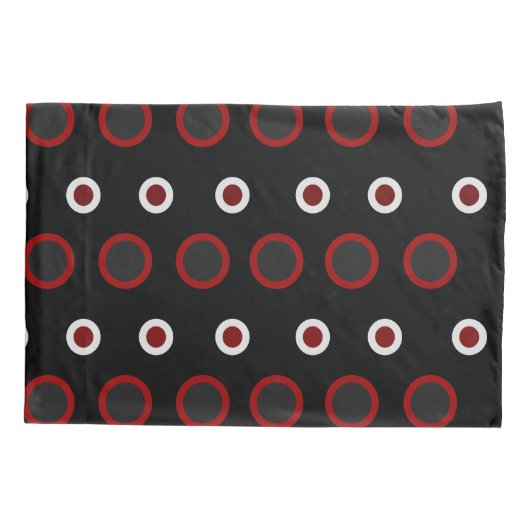 世紀半ばモダンの赤、黒、灰色 枕カバー (裏面)