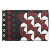 世紀半ばモダンの赤、黒、灰色 枕カバー (裏面)