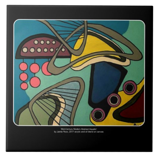 「世紀半ばモダン抽象芸術水生に」の絵を描くこと タイル (正面)